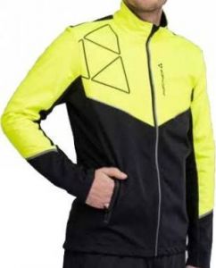  Разминочная куртка мужская Fischer Softshell Light (GR8207-103) черно-лимонный р. (L 50) фото в интернет-магазине КАСКАД