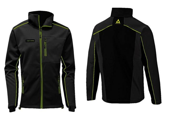 Разминочная куртка мужская Fischer Softshell Warm GR8115-101 черно-лимонный р. (L 50)