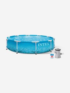  Каркасный бассейн Intex Metal Frame 305*76 Beachside + фильтр-насос 1250 л/ч арт.28208 фото в интернет-магазине КАСКАД