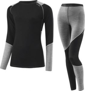  Комплект термобелья Loffler Merino black/grey melange (EL26175-979) M (40) фото в интернет-магазине КАСКАД