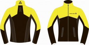 Разминочная куртка мужская Fischer Softshell Warm черно-лимонный р. (XL 52) фото в интернет-магазине КАСКАД