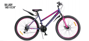  Велосипед 24" Black aqua Lady 1451 D (GL-211D) фото в интернет-магазине КАСКАД