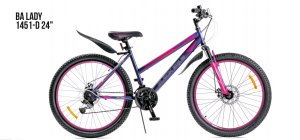  Велосипед 24" Black aqua Lady 1451 D (GL-211D) фото в интернет-магазине КАСКАД