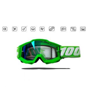  Очки Мотокросс 100% Green  frame фото в интернет-магазине КАСКАД
