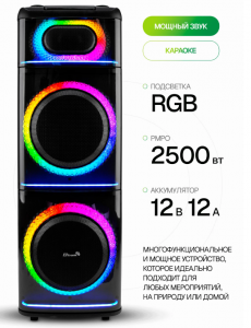  Колонка 12" (20-21 DIAMOND BOX 2500)  динамик 2шт/12" ElTRONIC с TWS фото в интернет-магазине КАСКАД
