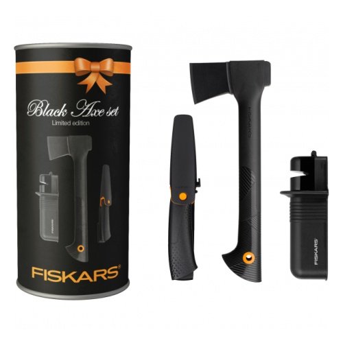 Топор туристический Fiskars Solid+ нож + точилка в тубусе атр. 1055139