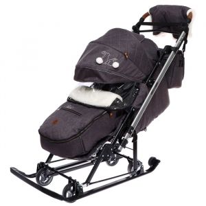  Санки - коляска Ника Joy every day J1/1 c кроликами фото в интернет-магазине КАСКАД