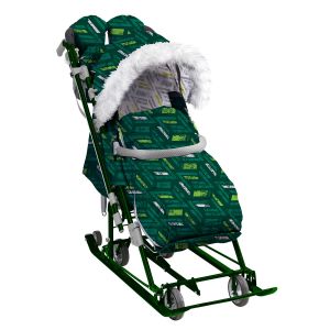  Санки - коляска Ника Детям НД7 -8SK/2 зеленый фото в интернет-магазине КАСКАД