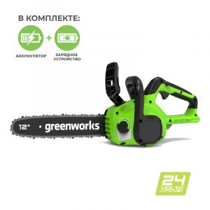  Пила цепная аккумуляторная GreenWorks GD24CS30 (2007007UA) фото в интернет-магазине КАСКАД