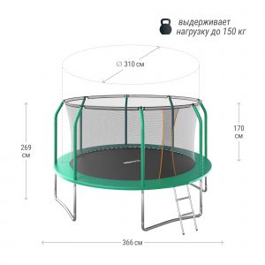  Батут с сеткой Unix line 12FT Supreme basic фото в интернет-магазине КАСКАД