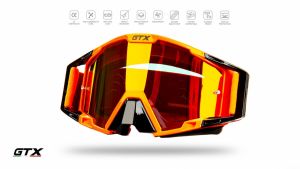  Очки Мотокросс GTX 5025 серо/красные фото в интернет-магазине КАСКАД