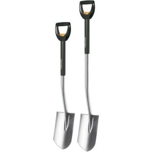  Лопата штыковая Fiskars телескопическая 105-125 1001567 фото в интернет-магазине КАСКАД