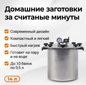  Автоклав-стерилизатор Fansel Lite 2025 14л фото в интернет-магазине КАСКАД