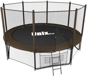  Батут с сеткой Unix line 10FT Black&Brown наружняя сетка фото в интернет-магазине КАСКАД