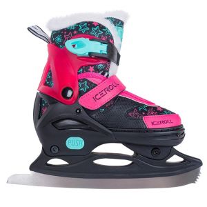  Коньки раздвижные Iceroll black/pink р. (39-42) фото в интернет-магазине КАСКАД