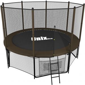  Батут с сеткой Unix line 8FT Black&Brown наружняя сетка фото в интернет-магазине КАСКАД