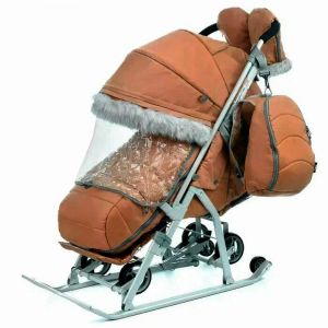  Санки - коляска Ника Детям НД7 -5SK/БЖ бежевый фото в интернет-магазине КАСКАД