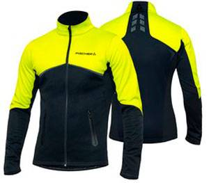  Разминочная куртка мужская Fischer Softshell Warm черно-лимонный р. (S 46) фото в интернет-магазине КАСКАД