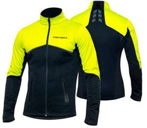 Разминочная куртка мужская Fischer Softshell Warm черно-лимонный р. (S 46) фото в интернет-магазине КАСКАД