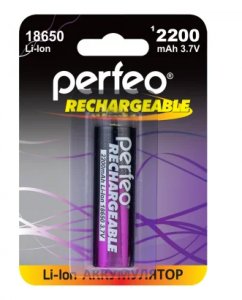  Аккумулятор Perfeo Li-lon 18650 2200mAh фото в интернет-магазине КАСКАД
