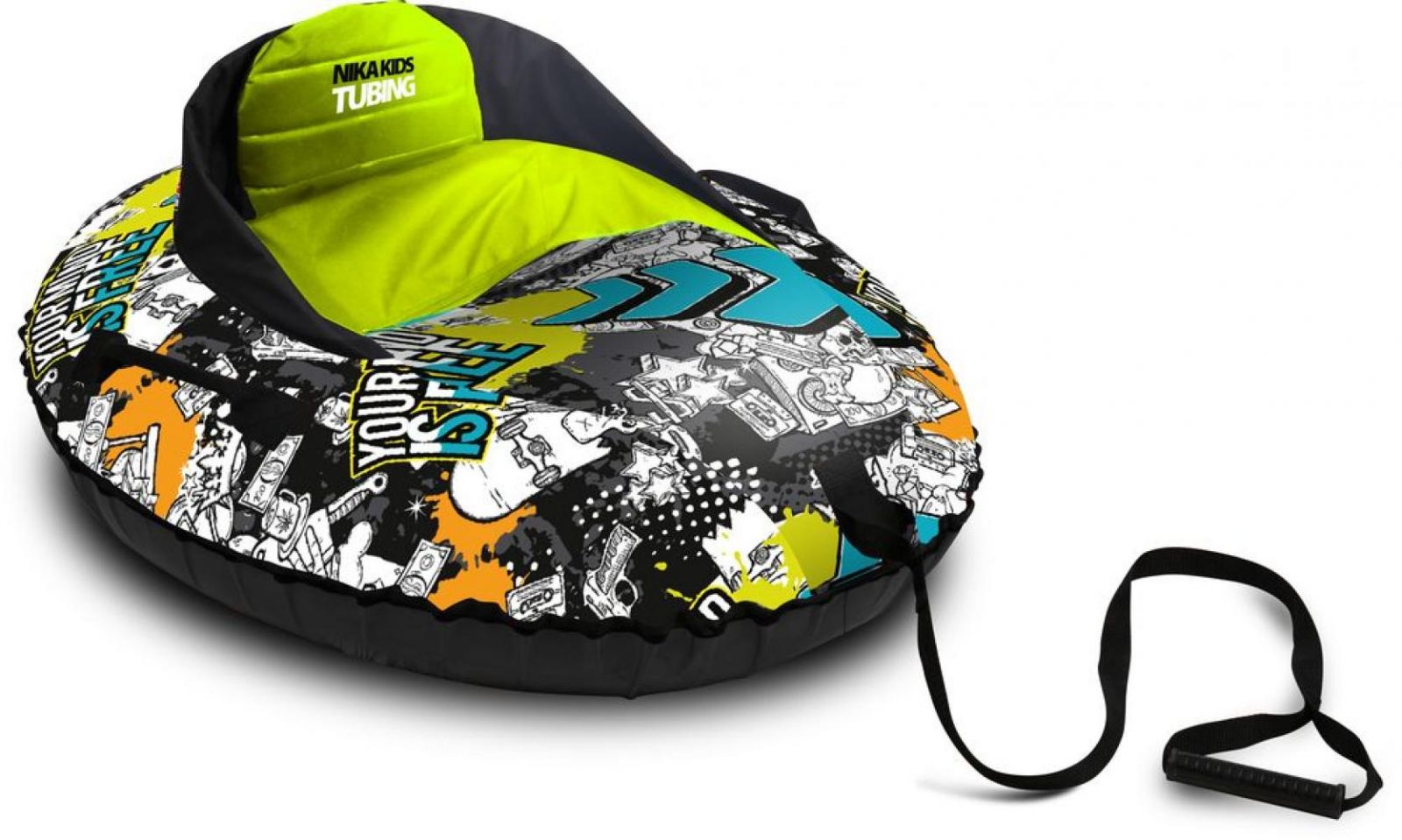 Детская игрушка тюбинг с рисунком TБМ1 овальный Машинка принт граффити