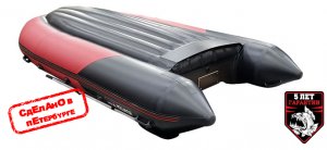 Лодка Хантер 380 Про красный/черный